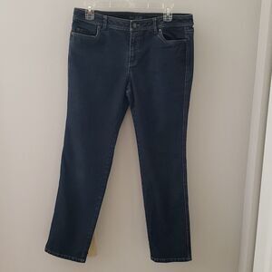 Lafayette 148 New York Dark Wash Straight Leg Jean Women Size 10 P